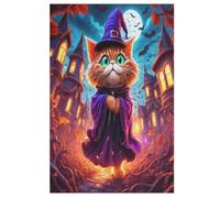 Puzzle adulto Halloween gato 1000 piezas para niños de 12 años rompecabezas de madera rompecabezas 78×53cm