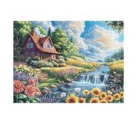 Puzzle Adulto Haus Bach Wald Wilde Natur Ländlich Landschaft 500 Piezas De Calidad Cautivador Divertido Y Entretenido Ocio Familiar 500 PCS（52×38cm）