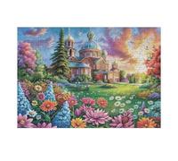 Puzzle Adulto Iglesia Campo de Flores Rural Campo Naturaleza Salvaje 300 Piezas De Calidad Cautivador Divertido Y Entretenido Ocio Familiar 300 PCS（40x28cm）