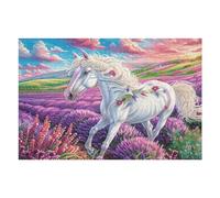 Puzzle Adulto Unicornio Campo de Lavanda Vida Silvestre Naturaleza Salvaje Fantasía 1000 Piezas De Calidad Desafiante Divertido Y Entretenido Ideal para Ocio En Casa 1000 PCS（75x50cm）