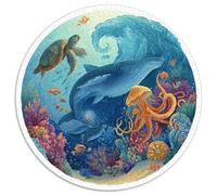 Puzzle Adultos 1000 Piezas Fondo Marino Explora Los Misterios del Océano con Este Desafío Creativo. Diseño Artístico con Tortugas, Delfines Y Arrecifes. Estimula La Mente Y Fomenta La Paciencia.