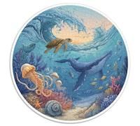 Puzzle Adultos 1000 Piezas Fondo Marino Explora Los Misterios del Océano con Este Desafío Creativo. Diseño Artístico con Tortugas, Delfines Y Arrecifes. Estimula La Mente Y Fomenta La Paciencia.