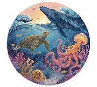Puzzle Adultos 1000 Piezas Fondo Marino Explora Los Misterios del Océano con Este Desafío Creativo. Diseño Artístico con Tortugas, Delfines Y Arrecifes. Estimula La Mente Y Fomenta La Paciencia.