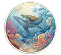 Puzzle Adultos 1000 Piezas Fondo Marino Explora Los Misterios del Océano con Este Desafío Creativo. Diseño Artístico con Tortugas, Delfines Y Arrecifes. Estimula La Mente Y Fomenta La Paciencia.