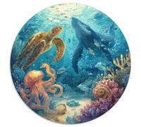 Puzzle Adultos 1000 Piezas Fondo Marino Explora Los Misterios del Océano con Este Desafío Creativo. Diseño Artístico con Tortugas, Delfines Y Arrecifes. Estimula La Mente Y Fomenta La Paciencia.