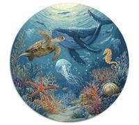 Puzzle Adultos 1000 Piezas Fondo Marino Explora Los Misterios del Océano con Este Desafío Creativo. Diseño Artístico con Tortugas, Delfines Y Arrecifes. Estimula La Mente Y Fomenta La Paciencia.