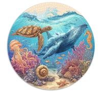 Puzzle Adultos 1000 Piezas Fondo Marino Explora Los Misterios del Océano con Este Desafío Creativo. Diseño Artístico con Tortugas, Delfines Y Arrecifes. Estimula La Mente Y Fomenta La Paciencia.