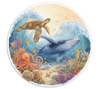 Puzzle Adultos 1000 Piezas Fondo Marino Explora Los Misterios del Océano con Este Desafío Creativo. Diseño Artístico con Tortugas, Delfines Y Arrecifes. Estimula La Mente Y Fomenta La Paciencia.
