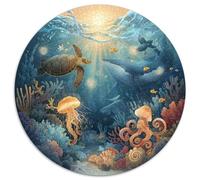 Puzzle Adultos 1000 Piezas Fondo Marino Explora Los Misterios del Océano con Este Desafío Creativo. Diseño Artístico con Tortugas, Delfines Y Arrecifes. Estimula La Mente Y Fomenta La Paciencia.