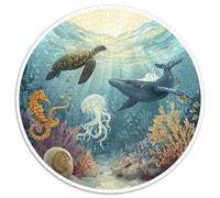 Puzzle Adultos 1000 Piezas Fondo Marino Explora Los Misterios del Océano con Este Desafío Creativo. Diseño Artístico con Tortugas, Delfines Y Arrecifes. Estimula La Mente Y Fomenta La Paciencia.