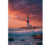 Puzzle Adultos, Puzzles de 200 Piezas Arte de Juego de para Adultos, Rompecabezas de Impresión de Alta Definición Multicolor, Tema:Majestuoso Faro Costero