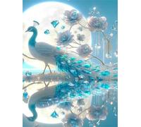 Puzzle Adultos, Puzzles de 200 Piezas Arte de Juego de para Adultos, Rompecabezas de Impresión de Alta Definición Multicolor, Tema:Pavo Real Lunar