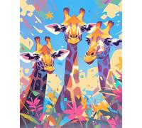 Puzzle Adultos, Puzzles de 60 Piezas Arte de Juego de para Adultos, Rompecabezas de Impresión de Alta Definición Multicolor, Tema:Jirafa Graffiti