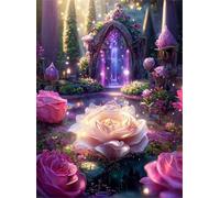 Puzzle Adultos, Puzzles de 60 Piezas Arte de Juego de para Adultos, Rompecabezas de Impresión de Alta Definición Multicolor, Tema:Flor del País de Las Maravillas
