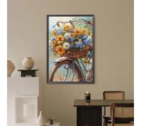 Puzzle Adultos, Puzzles de 60 Piezas Arte de Juego de para Adultos, Rompecabezas de Impresión de Alta Definición Multicolor, Tema:Bicicleta Ramo de Girasol