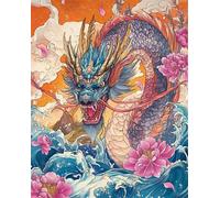 Puzzle Adultos, Puzzles de 700 Piezas Arte de Juego de para Adultos, Rompecabezas de Impresión de Alta Definición Multicolor, Tema:Dragón de la Ola del mar