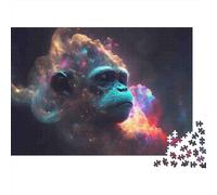 Puzzle Adultos Visión Simio Cósmico 1000 Piezas Gorila Cósmico Nebulosa Místico Premium Grueso Resistente Vibrante Desafiante Alivio Estrés 70x50cm/1000pzs