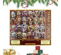 Puzzle 'Adviento Para Adultos 2025 - Set Rompecabezas Navideño, Rompecabezas Navideño Para Perros Y Gatos | Decoración Del Hogar, Reuniones Familiares, Diversión Para El Entrenamiento Del Cervell
