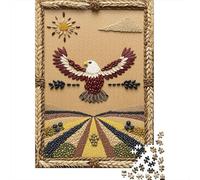 Puzzle Águila Calva 1000 Piezas para Adultos Juego Desafiante De Madera Rompecabezas Águila Calva Compuesta de Granos Decorativo Regalo Ideal 1000pcs (75x50cm)