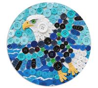 Puzzle Águila Calva 1000 Piezas para Adultos Juego Relajante de cartón Puzzles Águila Calva Collage de Botones Decorativo Regalo Ideal 1000pcs (67.5x67.5cm)