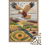 Puzzle Águila Calva 1000 Piezas para Adultos Juego Relajante De Madera Puzzles Collage de Granos Águila Calva Decorativo Regalo Original 1000pcs (75x50cm)