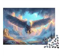 Puzzle Águila Calva Volando sobre el Valle de la montaña iluminada por la Luna Vida Silvestre Rompecabezas 1000 Piezas - Adultos, Regalo, Juego Familiar, Decoración del Hogar 70x50cm/1000pcs