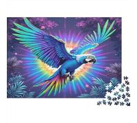 Puzzle Ailes de Perroquet aux Couleurs Vives Pour Adultes,38x26cm/1000pcs,jeu Éducatif,décoration De La Maison,Style d'art Tropical fantastique