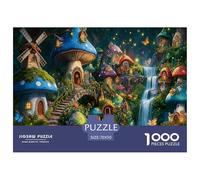 Puzzle Aldea de la Hada Hongo De 1000 Piezas Interesante Rompecabezas para Adultos De 1000 Piezas Decoracion Entretenimiento Creativo 70x50cm/1000pcs
