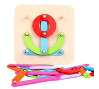 Puzzle Alfabeto | Combinación de colores Tableta con clavijas para construir - Puzzle de apilar con números y formas de madera - para niños y niñas Cumpleaños y Navidad Escuela Preescolar y Aula para