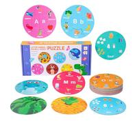 Puzzle Alfabeto, Toddler Number Jigsaw Toy, 10,51 x 5,12 x 1,57 Pulgadas Educational Double Game, Spelling Counting Practice, Colorful Sturdy Design for Kids, Classroom, Homeschool
