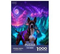 Puzzle American Staffordshire Terrier 1000 Piezas - para Adultos Y Niños Rompecabezas De Castillo, Desafiante Y Estimulante, Decorativo, Regalo Ideal 38x26cm/1000pcs