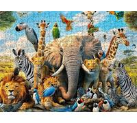 Puzzle Animal Pradera Diseño de Patrones | con Exquisita Caja de Embalaje | Puzzle 3000 Piezas | Piezas Encajan Perfectamente | Letras la Parte Posterior | Rompecabezas Adultos Toda Familia s7h-915