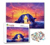 Puzzle Animal Puzzle 300 Piezas Delfín, Rompecabezas Imposible Desafiante, Adultos Madera jigsaw, Juegos de Rompecabezas para Toda la Familia con Reducción de Presión, Regalos para Mujeres Hombres A-2