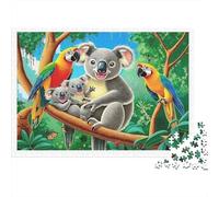 Puzzle Animales del Bosque 1000 Piezas Papel Grueso para Adultos Puzzle Koala Papel Eco Ejercicio Mental Decoración de Pared 52x38cm/1000pcs