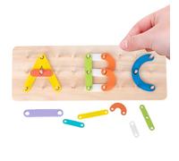 Puzzle apilable de letras del alfabeto - Actividad de clasificación de colores, juego de tablero de madera | Juguete educativo temprano para el reconocimiento de formas, juego para desarrollar
