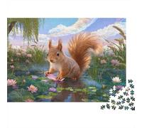 Puzzle Ardilla 1000 Piezas - para Adultos Y Niños Puzzle De Flor Loto, Juego Educativo Y Divertido Arte Decorativo, 38x26cm/1000pcs