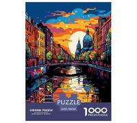 Puzzle Arquitectura Urbana De 1000 Piezas para Adultos, Puzzle Brillo espléndido del Atardecer Adultos, Rompecabezas Lógico 70x50cm/1000pcs