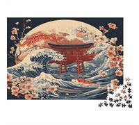 Puzzle Art Des vagues japonais Pour Adultes,38x26cm/1000pcs,jeu Éducatif,décoration De La Maison,Ukiyo traditionnel-e Style