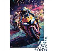 Puzzle Arte de Carreras de Motocicletas De 1000 Piezas Interesante Rompecabezas Adultos De 1000 Piezas Decoracion Entretenimiento Creativo 52x38cm/1000pcs