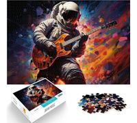 Puzzle Astronaut Playing Guitar 1000 Piece Jigsaws for Adults 10.27 in x 14.96 in Cardboard Puzzles for Kids Age 14 Years Up Decompressing Intellectual Educational Toy