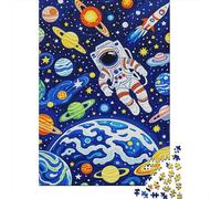 Puzzle Astronauta 1000 Piezas para Adultos Juego Desafiante De Madera Puzzles Astronautaa Planetaa Colorido Cohete Decorativo Regalo Original 1000pcs (75x50cm)