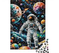 Puzzle Astronauta 1000 Piezas para Adultos Juego Desafiante De Madera Rompecabezas Astronautaa Planetaa Colorido Nebulosa Decorativo Regalo Ideal 1000pcs (75x50cm)