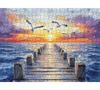 Puzzle Atardecer Gaviota Diseño de Patrones | con Exquisita Caja de Embalaje | Puzzle 5000 Piezas | Piezas Encajan Perfectamente | Letras la Parte Posterior | Rompecabezas Adultos Toda Familia s7h-2