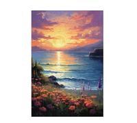 Puzzle Atardecer Puzzle 1500 Piezas Flor Imposible, DIY Obra de Arte de Juego de Rompecabezas para Adultos, Rompecabezas de Impresión de Alta Definición Multicolor, Decoracion Hogar 87x57cm D-1763