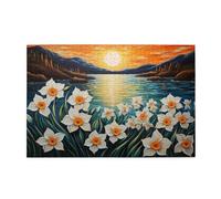 Puzzle Atardecer Puzzle 1500 Piezas Flor Imposible, DIY Obra de Arte de Juego de Rompecabezas para Adultos, Rompecabezas de Alta Definición Multicolor, Regalo Mujer Decoracion Hogar 87x57cm E-749