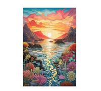 Puzzle Atardecer Puzzle 1500 Piezas Montaña Imposible, DIY Obra de Arte de Juego de Rompecabezas para Adultos, Rompecabezas de Impresión de Alta Definición Multicolor, Decoracion Hogar 87x57cm D-1497