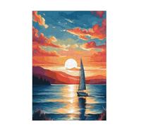 Puzzle Atardecer Puzzle 1500 Piezas Océano Imposible, DIY Obra de Arte de Juego de Rompecabezas para Adultos, Rompecabezas de Impresión de Alta Definición Multicolor, Decoracion Hogar 87x57cm D-1734