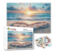 Puzzle Atardecer Puzzle 1500 Piezas Océano, Rompecabezas Imposible Desafiante, Adultos Madera Jigsaw, Juegos de Rompecabezas para Toda la Familia con Reducción de Presión, Regalos para Mujeres T-3