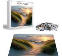 Puzzle Atardecer Puzzle 1500 Piezas Playa Rompecabezas Adultos Pieza de Madera Juegos, Entretenimiento En Familia Rompecabezas Jigsaw para a Partir de 14 Años, Decoración del Hogar Regalos S-284