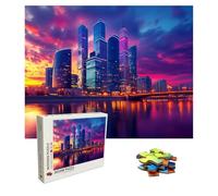 Puzzle Atardecer Puzzle 1500 Piezas, Rompecabezas Adultos, Ciudad Puzzles de Madera, Gigante Imposible Jigsaw para Toda La Familia 87xx57 cm, Actividad Creativa Adultos, Puzzles Estilo Clásico 8p-470